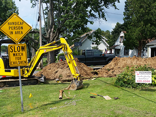 Water Service Dig from Peterson Plumbing and Heating
